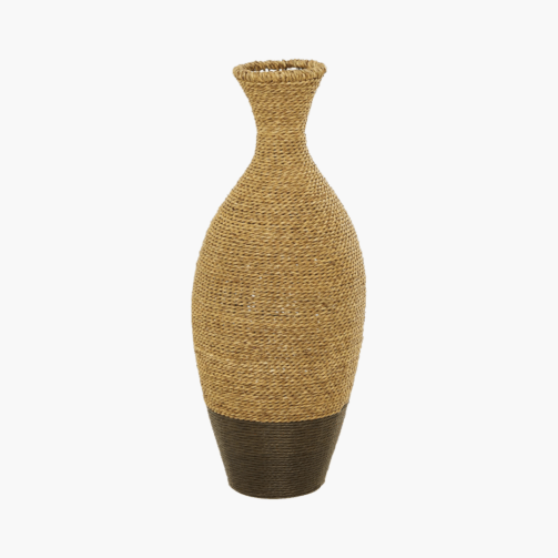 SEAGRASS BRWN TALL WOVEN FL VASE