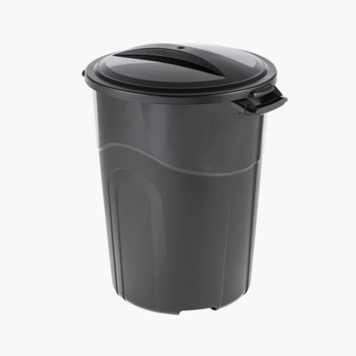32 Gallon Heavy Duty Plastic Garbage Can, Lock Lid