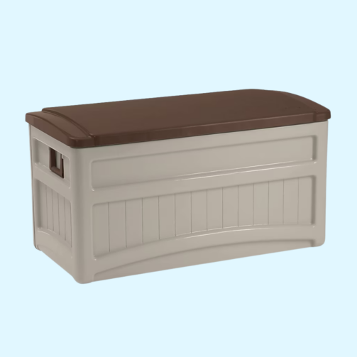 Suncast DB8000B Deck Box, 73 gal Weight Capacity, Resin, Light Taupe